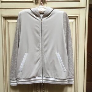 D. Exterior Lurex-Knit Sleeve Zip-E Hoodie